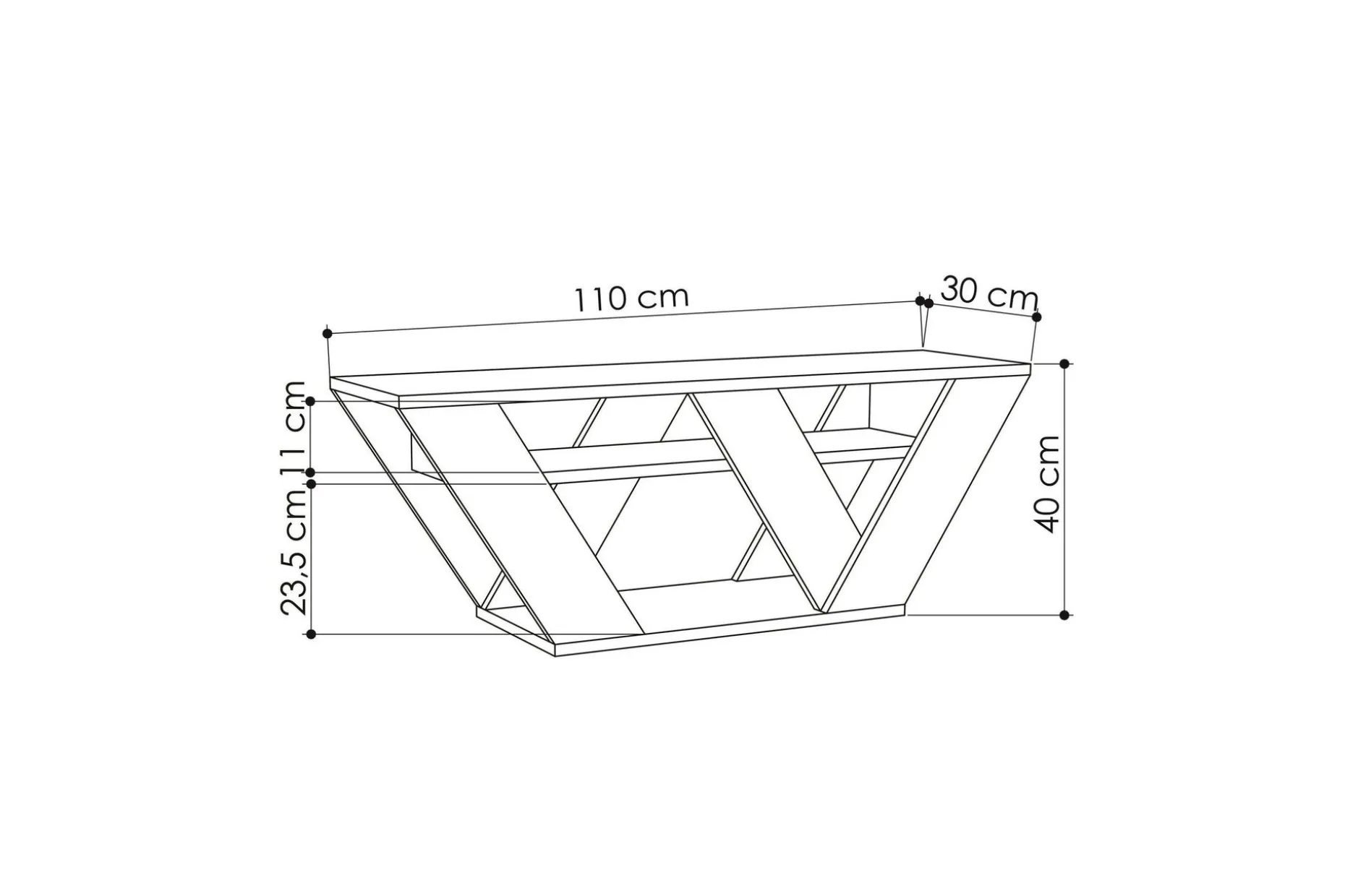Pipralla TV-benk 110 cm