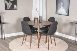 Plaza Spisegruppe 100 cm Rund med 4 Polar Stoler