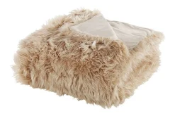 Pledd 200 x 220 cm lysebrun DELICE