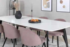 Polar Spisegruppe 240 cm Rektangulær med 6 Velvet Stoler