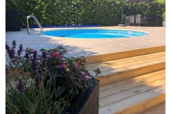 Pool over bakken Planet Pool Planet Pool stålveggbasseng Premium rund 4,2x1,2 m nedgravd L:Bl Blå