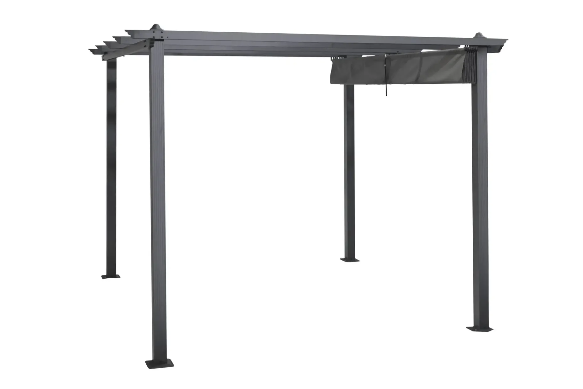 Porto pergola 3x3 m i aluminium med tak for solskjerming