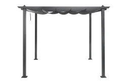 Porto pergola 3x3 m i aluminium med tak for solskjerming