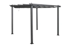 Porto pergola 3x3 m i aluminium med tak for solskjerming