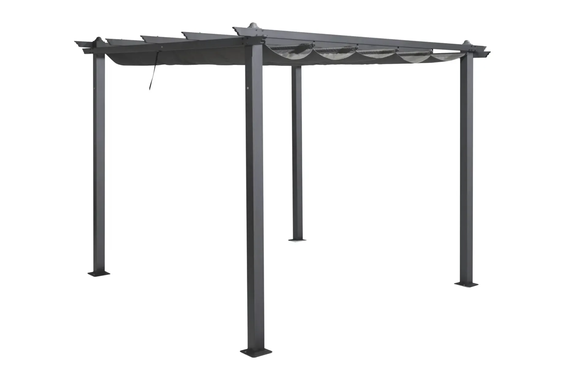 Porto pergola 3x3 m i aluminium med tak for solskjerming