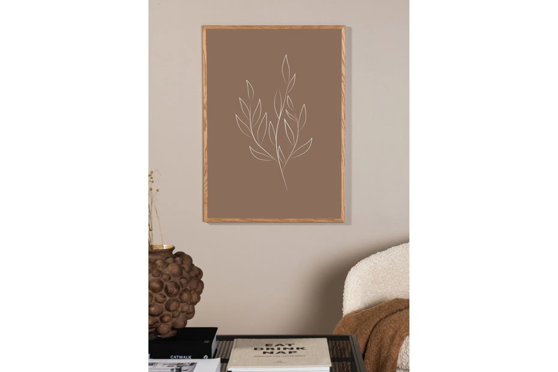 Poster Drawed leaf 21x30 cm