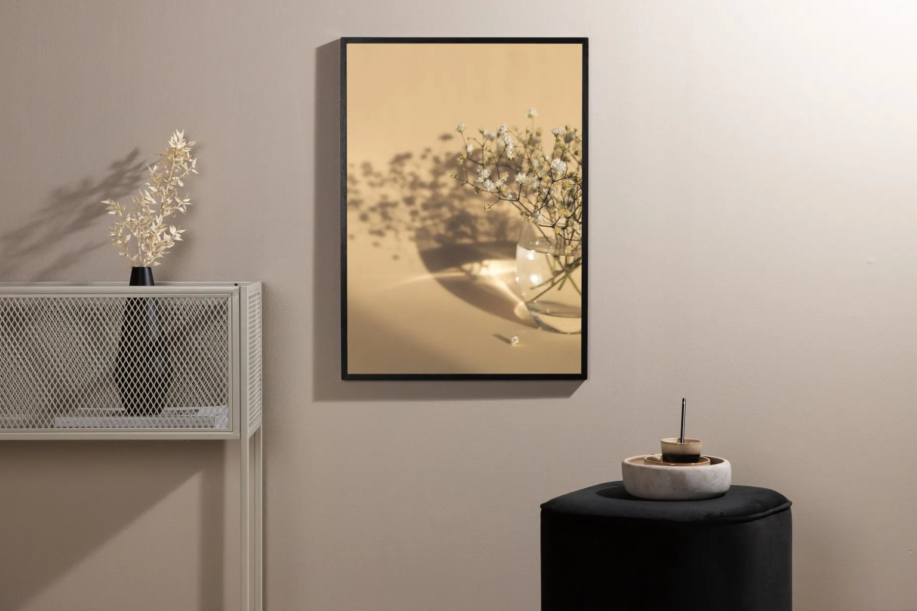 Poster White Flowers 21x30 cm