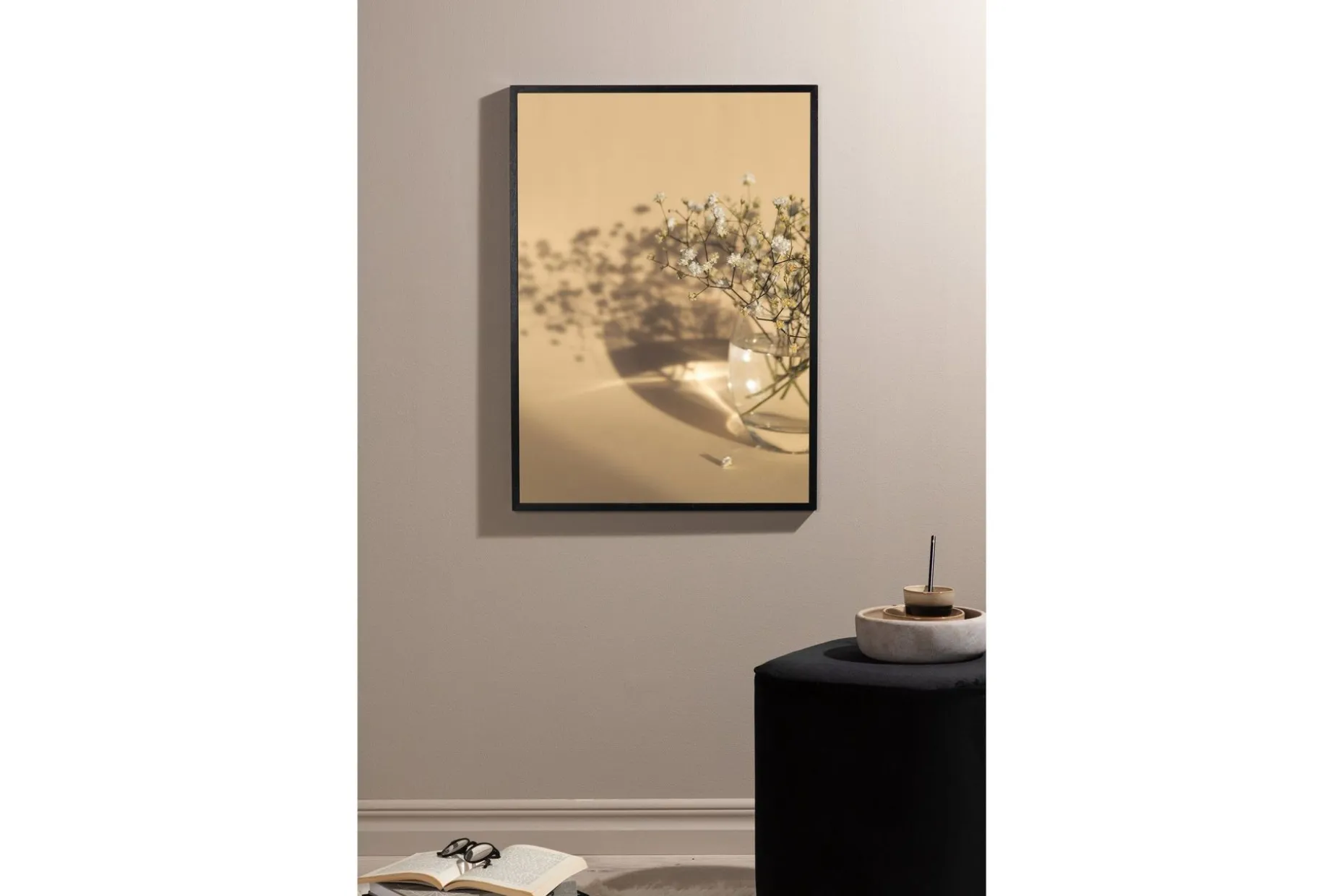 Poster White Flowers 21x30 cm