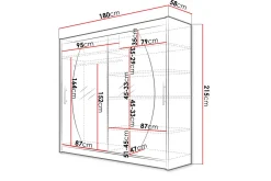 Prag Garderobe med Speil 180x215 cm