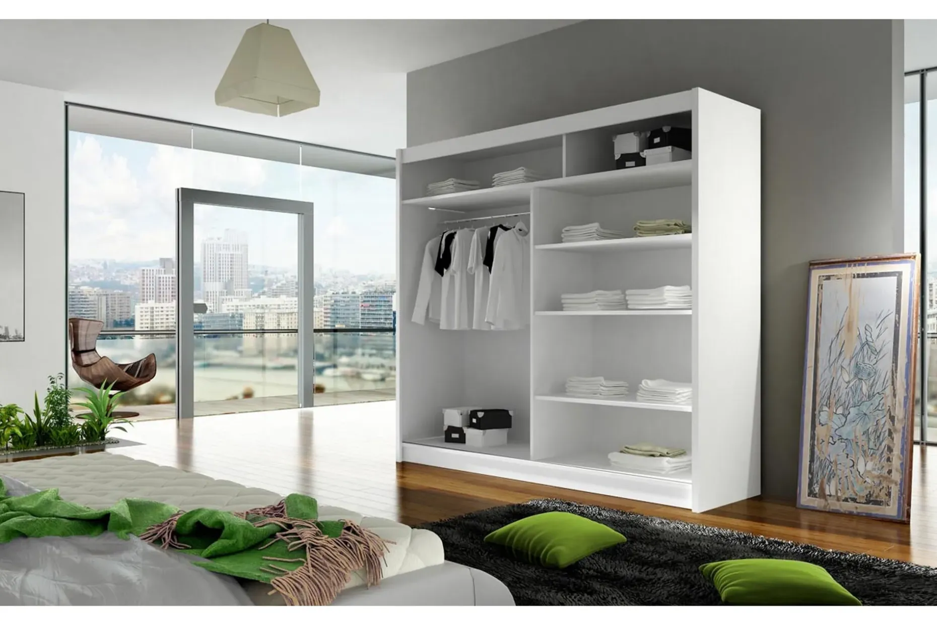 Prag Garderobe Skyvedører med Speil