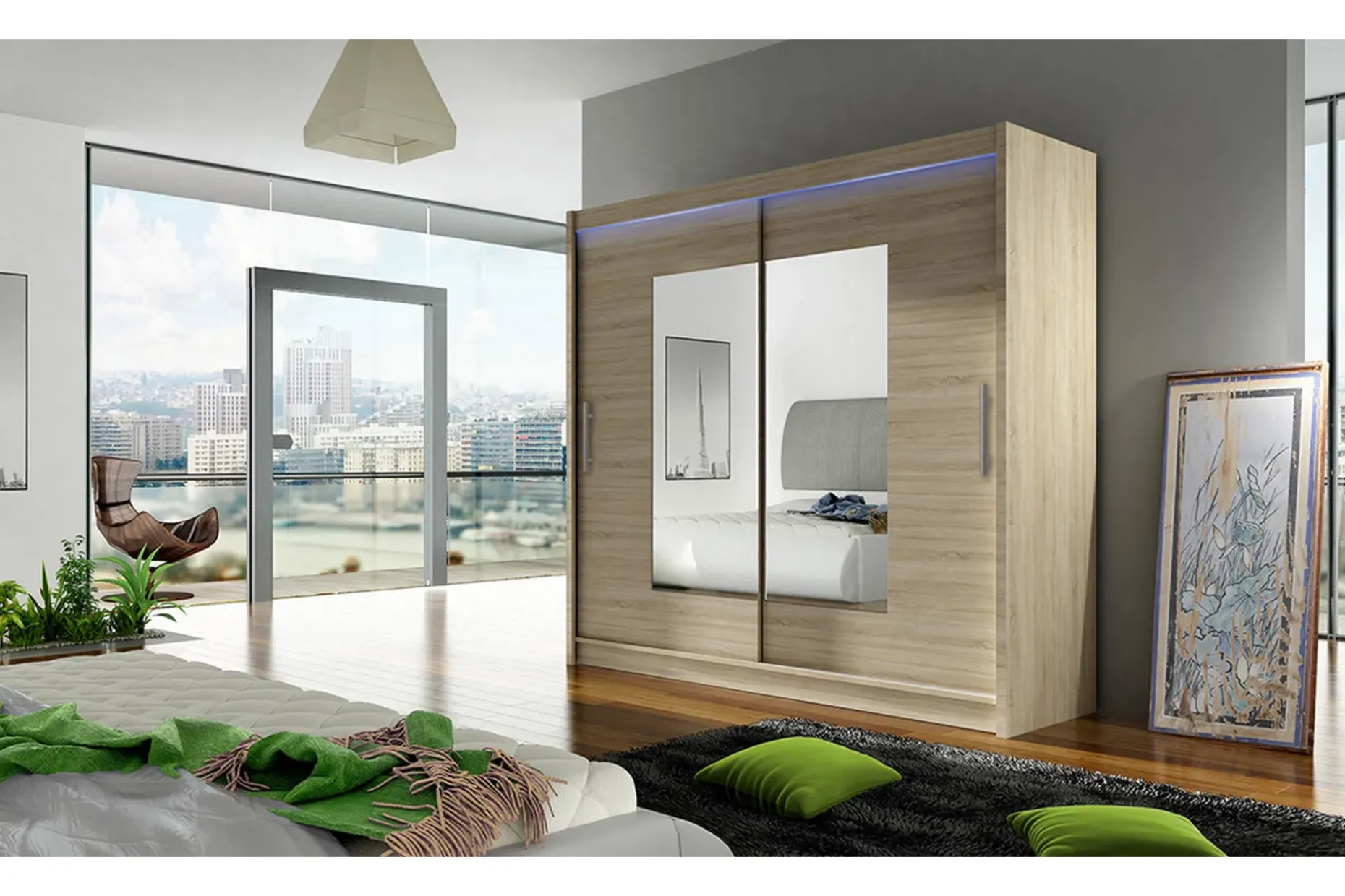Prag Garderobe 180x57x215 cm