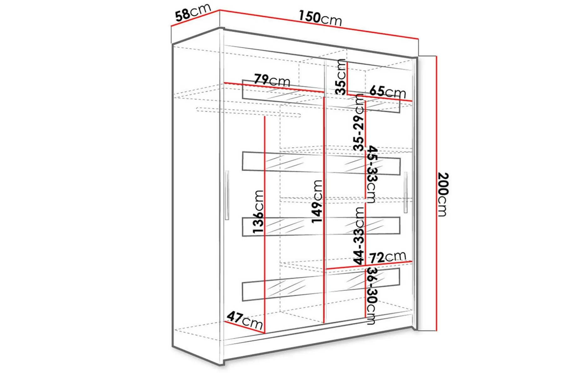 Presto Garderobe 58x150 cm
