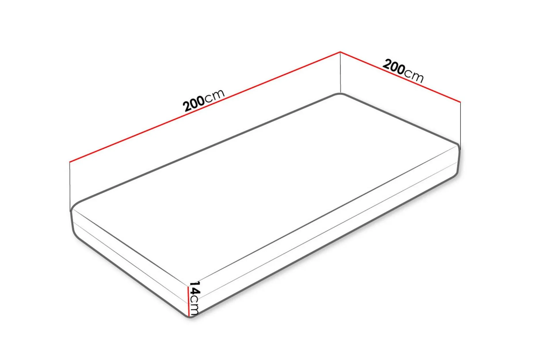 Profi Madrass 200x200x14 cm