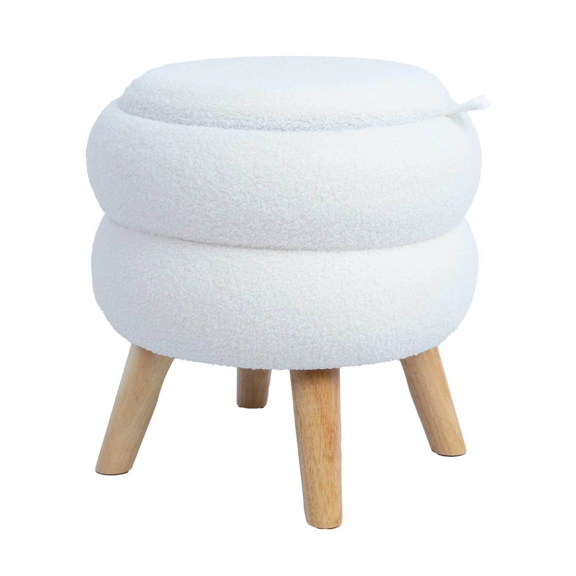 Puff/bord HOME4YOU Hana D40x41 cm hvit, med oppbevaring