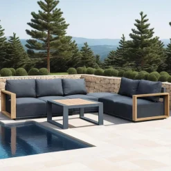Puff HOME4YOU Fuller 83x83x42 cm mørkegrå