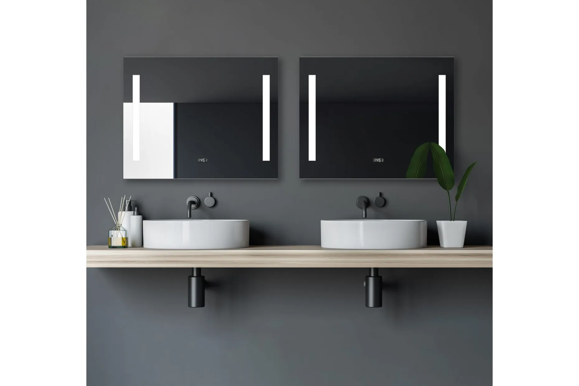 Purnuvara Baderomsspeil 60 cm LED-Lys