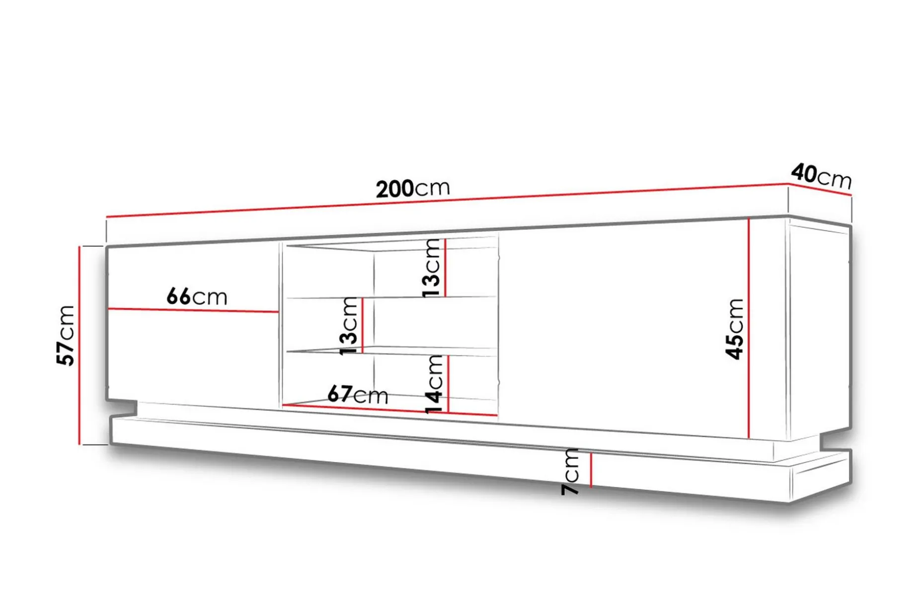 Qiu TV-Benk 40x200 cm