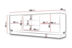 Qiu TV-Benk 40x160 cm LED-belysning