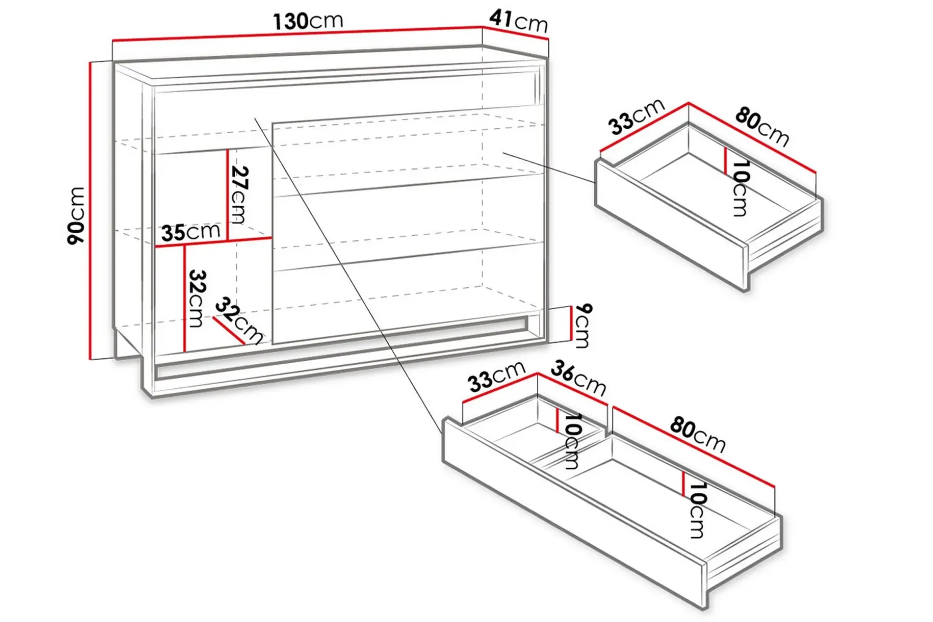 Quant Kommode 41x130 cm