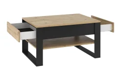 Quant Sofabord 100 cm med Oppbevaring 2 Skuffer + Hylle