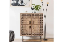 Quantum Solo Highboard 93x115 cm Svart/Brun