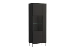 Querty Vitrineskap LED-belysning Hvit