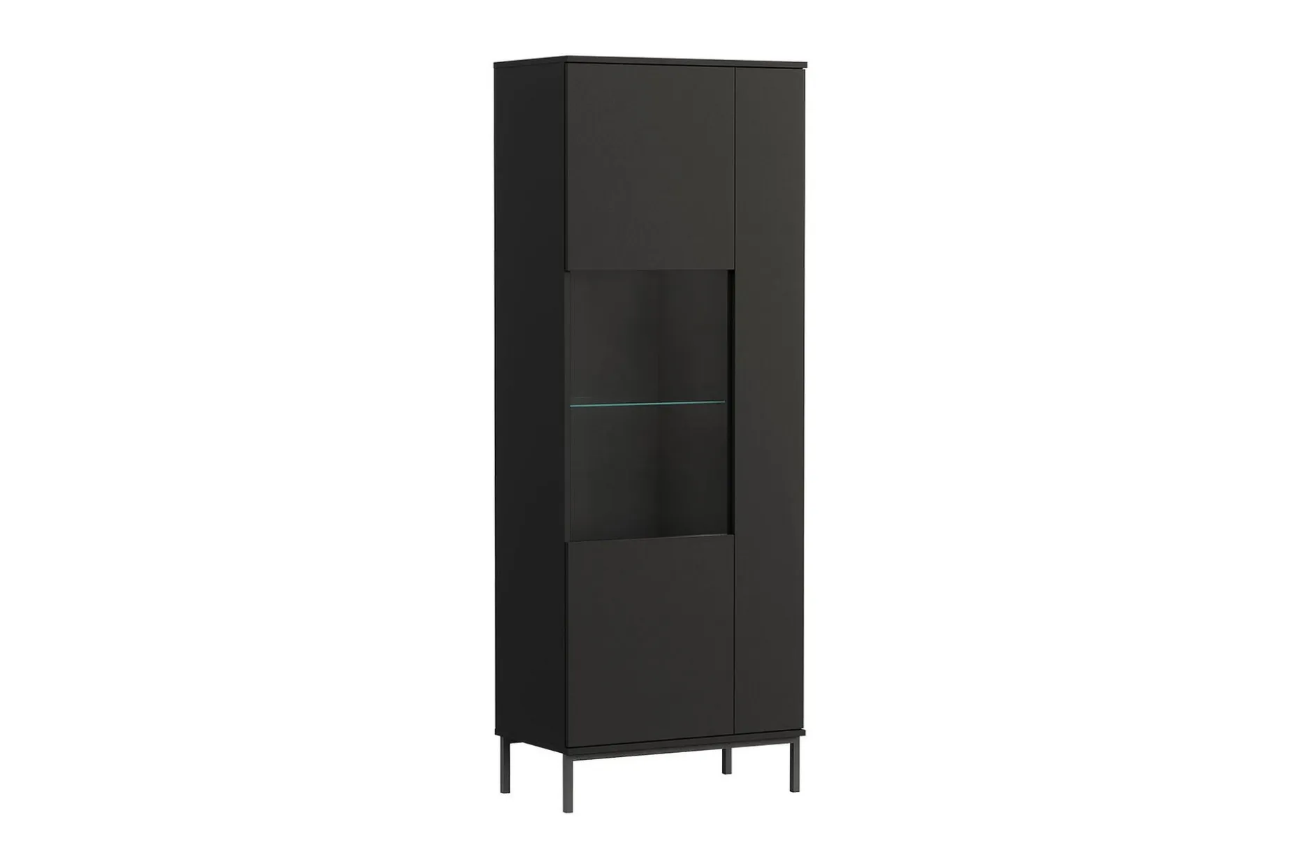 Querty Vitrineskap LED-belysning Hvit