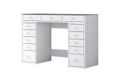 Ramender Sminkebord med Oppbevaring Bordplate i Glass 120 cm
