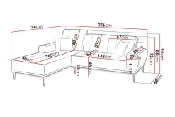 Rapale 3-seters Sofa med Divan Venstre med Puter