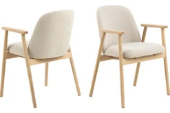 Reciclar Spisestol i bouclé med armlener i eik