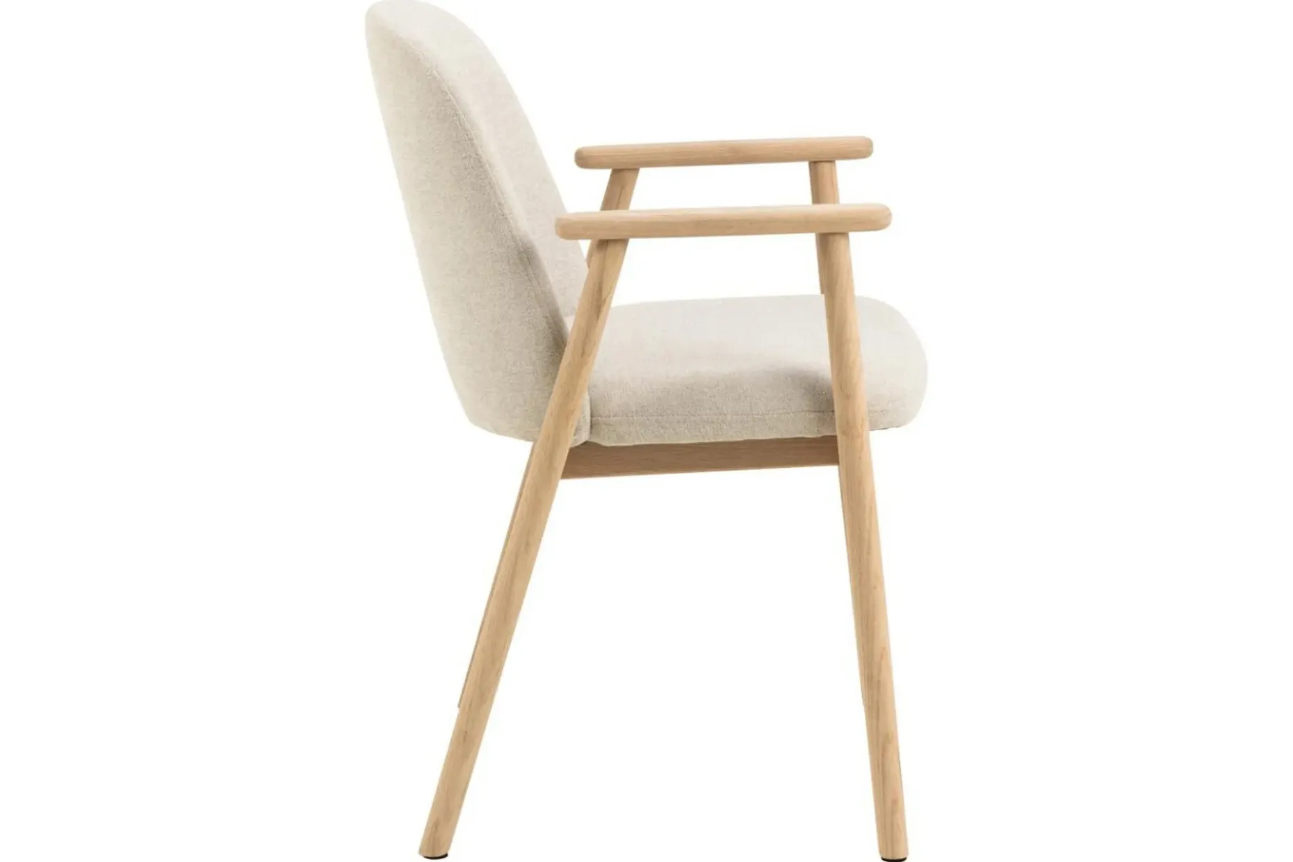 Reciclar Spisestol i bouclé med armlener i eik