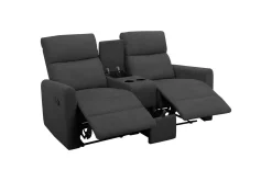 Recliner Dacoulas Antrasitt, Stoff/tre
