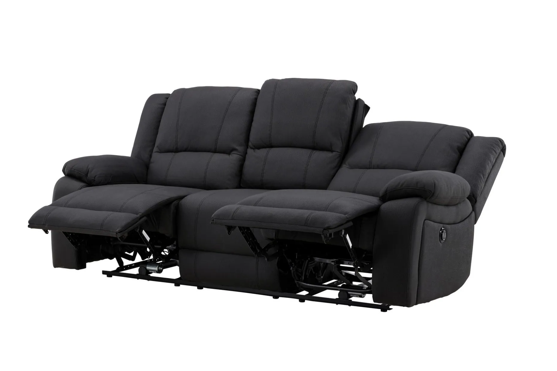 Reclinersofa med hjørne Comfort Living Singapore reclinersofa 3-seter kunstskinn Svart