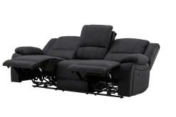 Reclinersofa med hjørne Comfort Living Singapore reclinersofa 3-seter kunstskinn Svart
