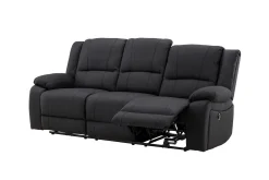 Reclinersofa med hjørne Comfort Living Singapore reclinersofa 3-seter kunstskinn Svart