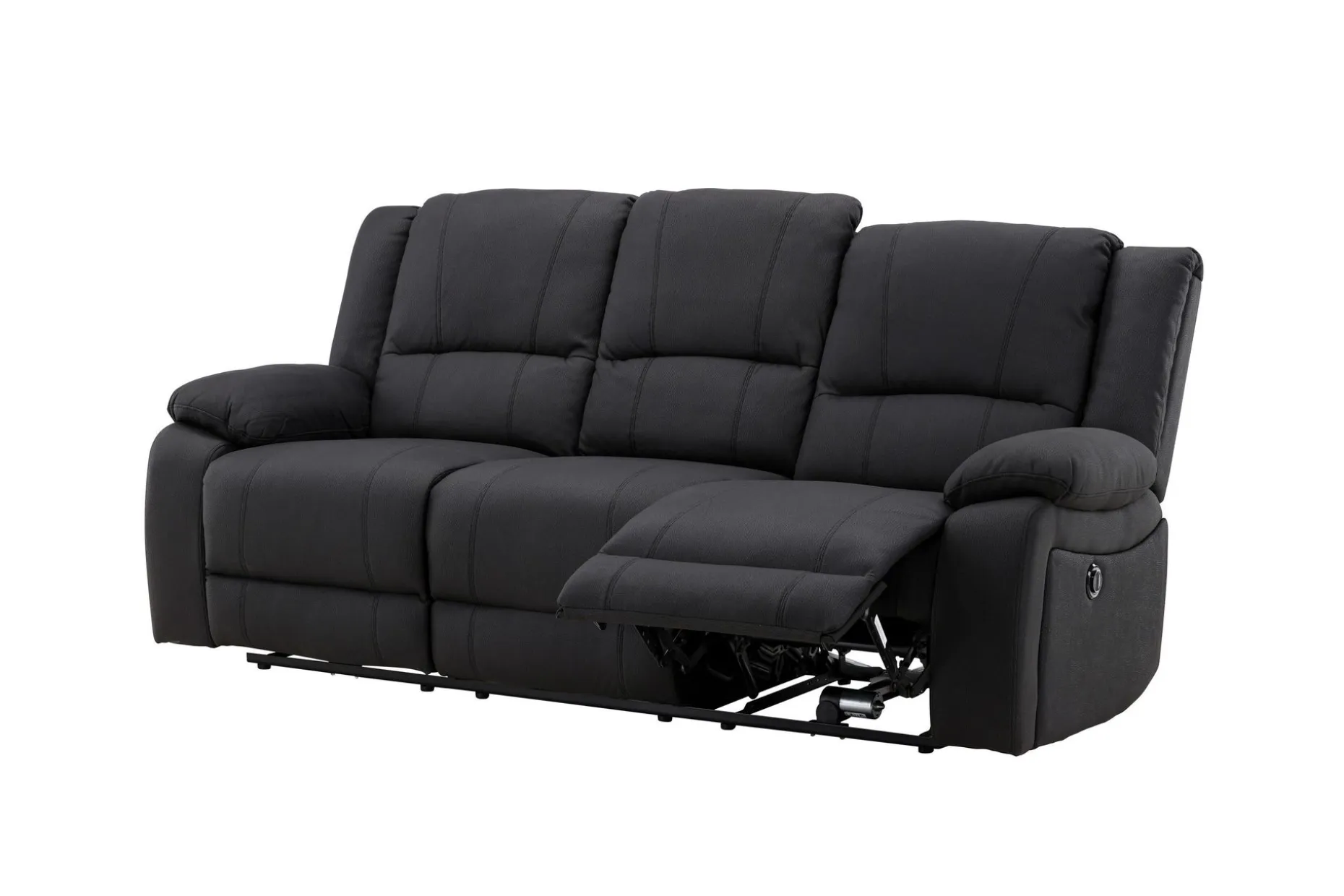 Reclinersofa med hjørne Comfort Living Singapore reclinersofa 3-seter kunstskinn Svart