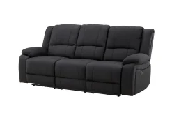Reclinersofa med hjørne Comfort Living Singapore reclinersofa 3-seter kunstskinn Svart