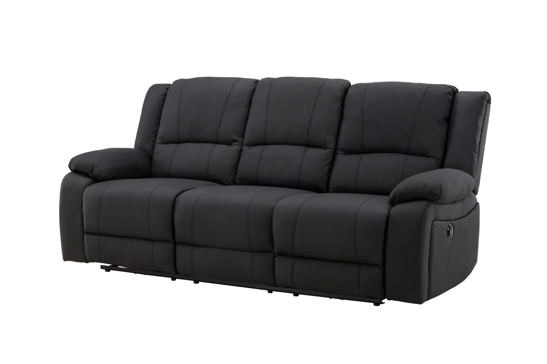 Reclinersofa med hjørne Comfort Living Singapore reclinersofa 3-seter kunstskinn Svart