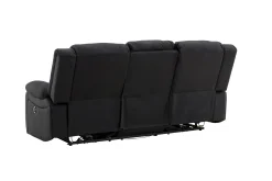 Reclinersofa med hjørne Comfort Living Singapore reclinersofa 3-seter kunstskinn Svart