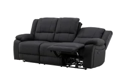 Reclinersofa med hjørne Comfort Living Singapore reclinersofa 3-seter kunstskinn Svart