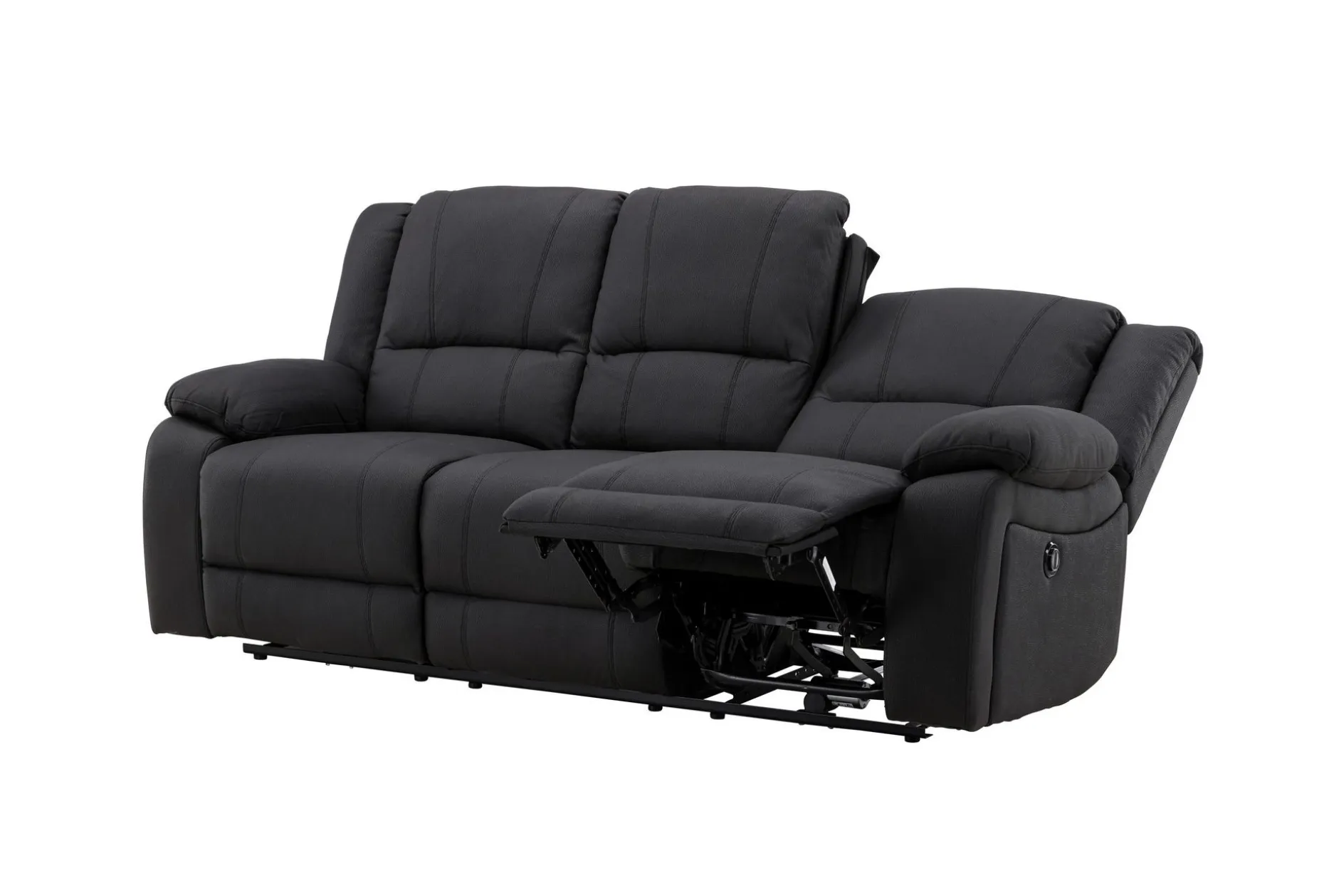 Reclinersofa med hjørne Comfort Living Singapore reclinersofa 3-seter kunstskinn Svart