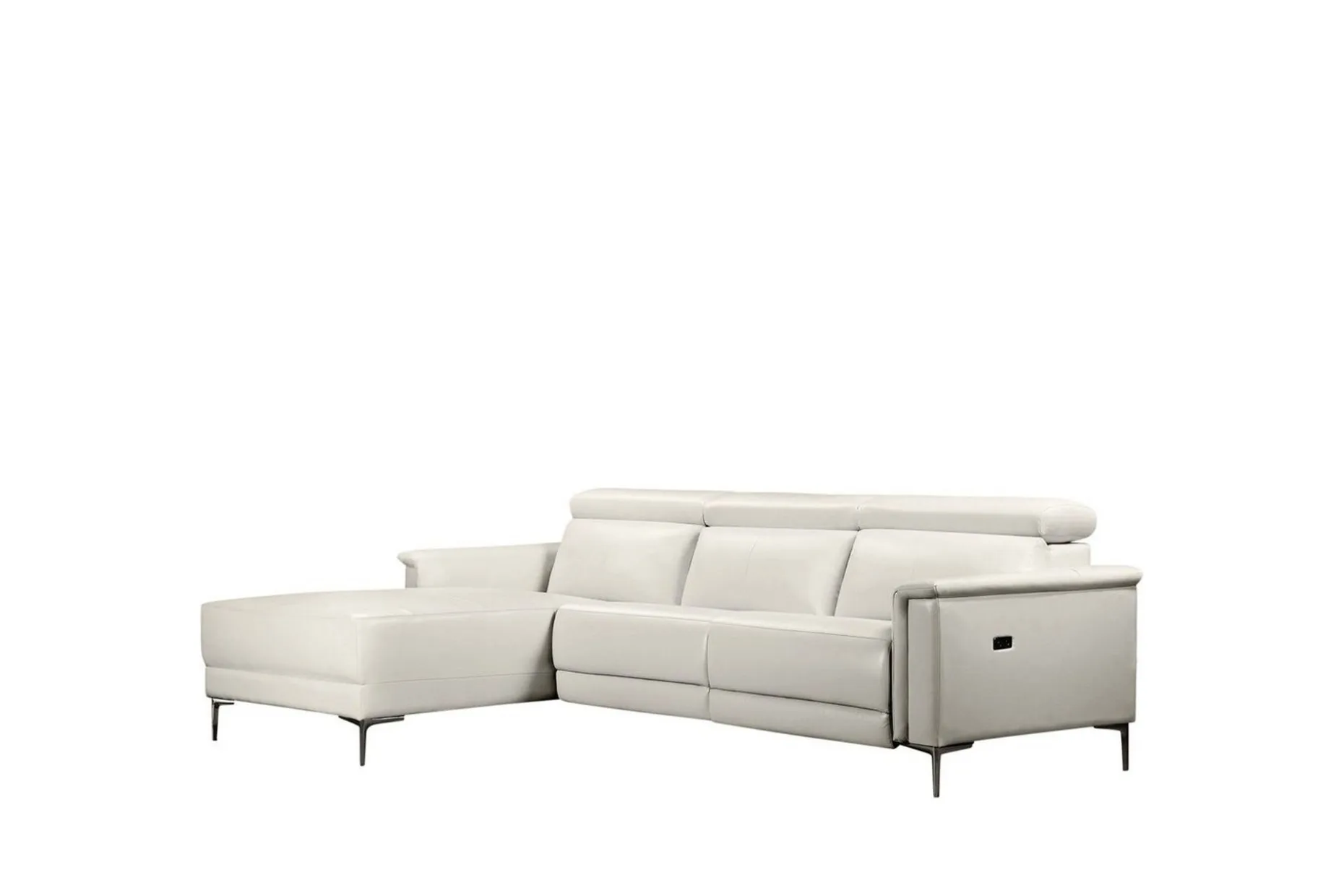 Reclinersofa med hjørne Loft24 Hjørnesofa 3-seters Lund Cream White Vänster