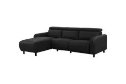 Reclinersofa med hjørne Loft24 Hjørnesofa Loft24 Skaane med elektrisk recliner Svart Venstrevendt Kunstskinn