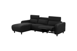 Reclinersofa med hjørne Loft24 Hjørnesofa Loft24 Skaane med elektrisk recliner Svart Venstrevendt Kunstskinn