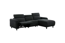 Reclinersofa med hjørne Loft24 Hjørnesofa Loft24 Skaane med manuell reclinerstol Grå Belfast-stoff