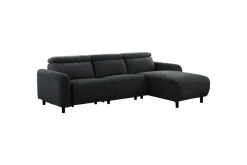 Reclinersofa med hjørne Loft24 Hjørnesofa Loft24 Skaane med manuell reclinerstol Grå Belfast-stoff