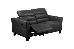 Reclinersofa uten hjørne Loft24 Sofa 2-seter Loft24 Carpari med manuelt oppfellbart fotstøtte Svart Kunstskinn