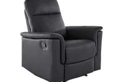 Recliner Southbrook Svart, Ekte skinn/PU/Tre/Metall, Manuell hvilestol
