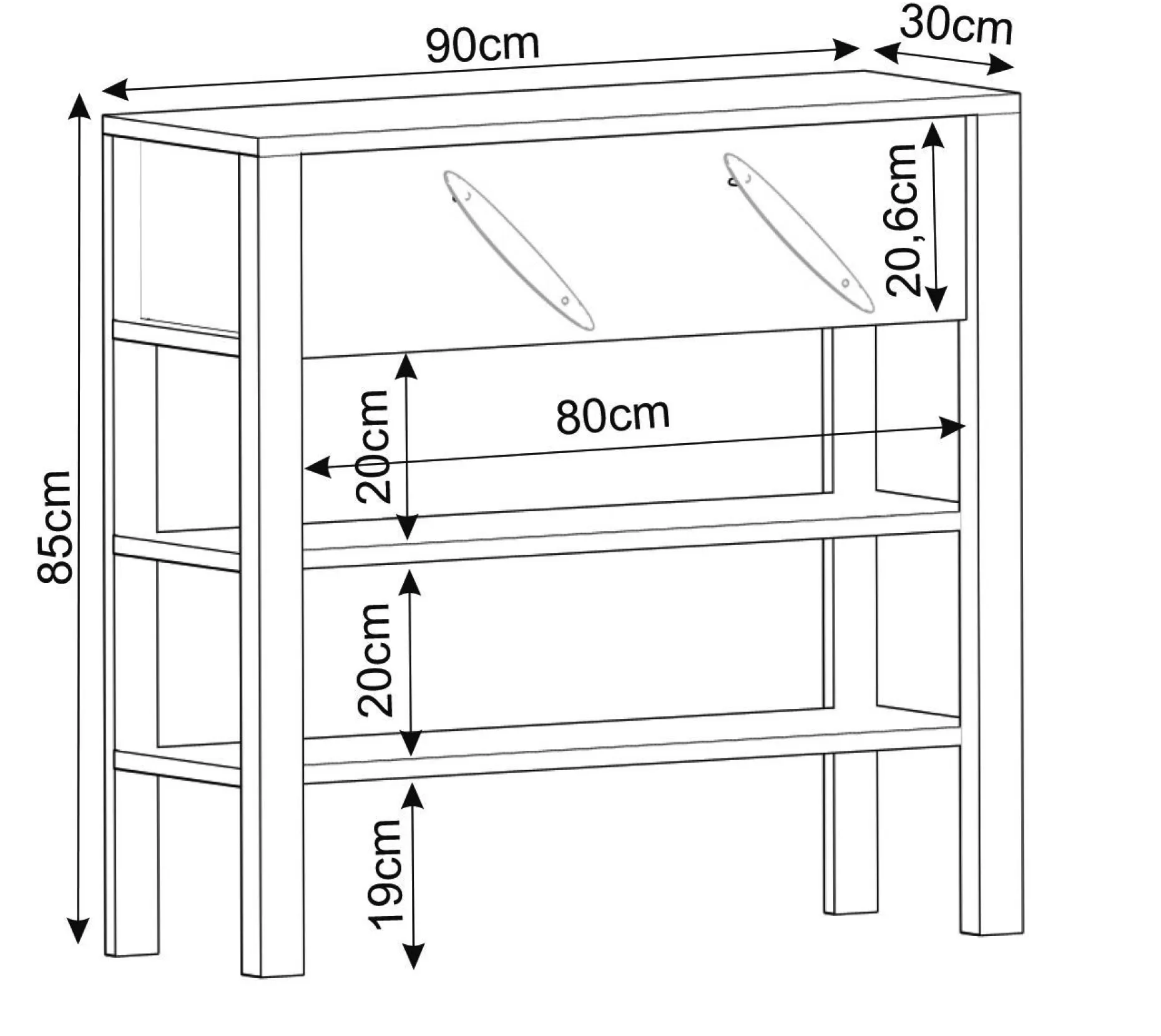 Relon Kommode 90x85x30 cm