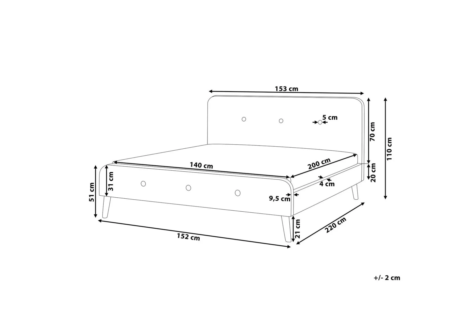 Rennes Dobbeltseng 140 | 200 cm